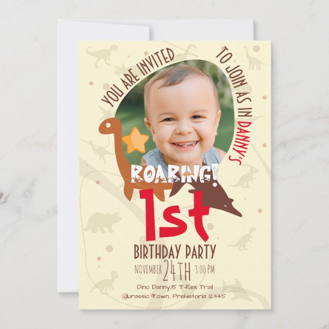 Invitation personnalisée pour le 1er anniversaire  (Devant)