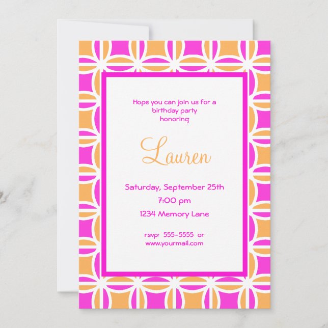 Invitation personnalisée pour le 21e anniversaire (Devant)