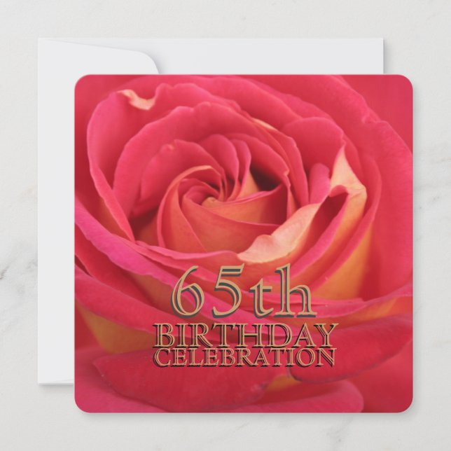 Invitation personnalisée pour le 65e anniversaire  (Devant)