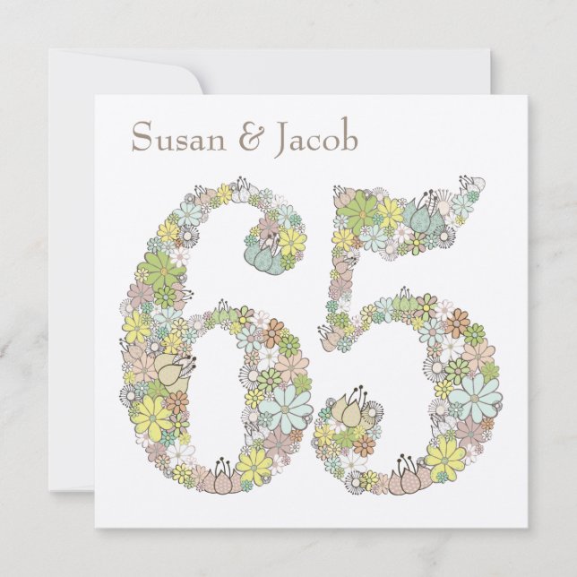 Invitation personnalisée pour le 65e anniversaire  (Devant)