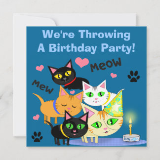 Invitation personnalisée pour le chat de gâteau d'
