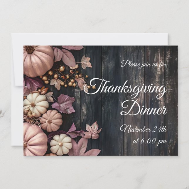 Invitation personnalisée pour le dîner de Thanksgi (Devant)