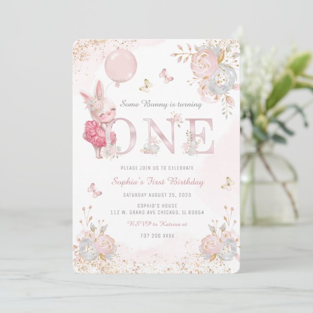 Invitation personnalisée pour le premier anniversa (Debout devant)