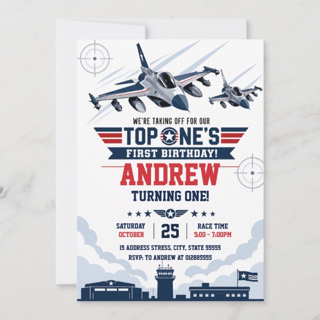 Invitation personnalisée pour le premier anniversa (Devant)