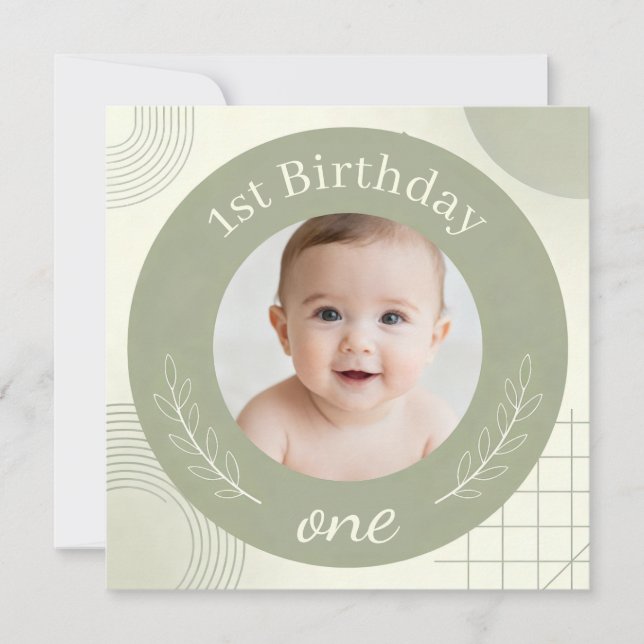 Invitation personnalisée pour le premier anniversa (Devant)