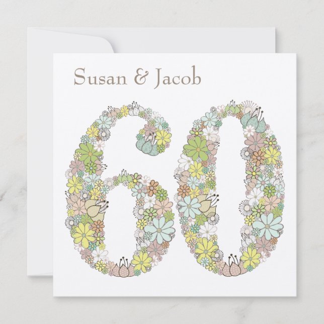 Invitation personnalisée pour les 60 ans de mariag (Devant)
