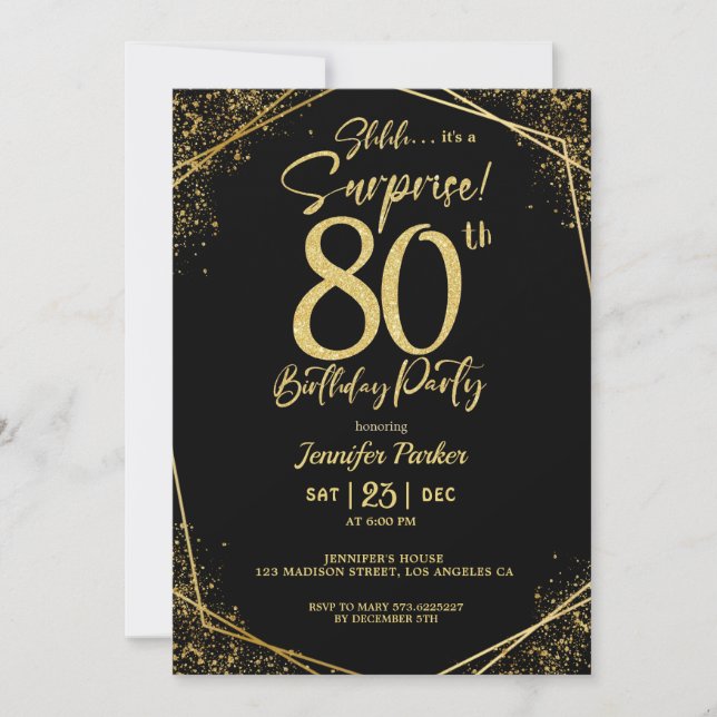 Invitation personnalisée pour les 80 ans (Devant)