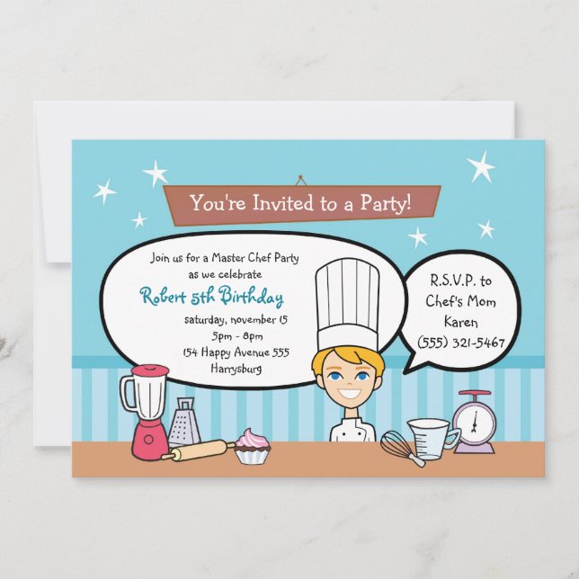 Invitation personnalisée pour les enfants avec un  (Devant)