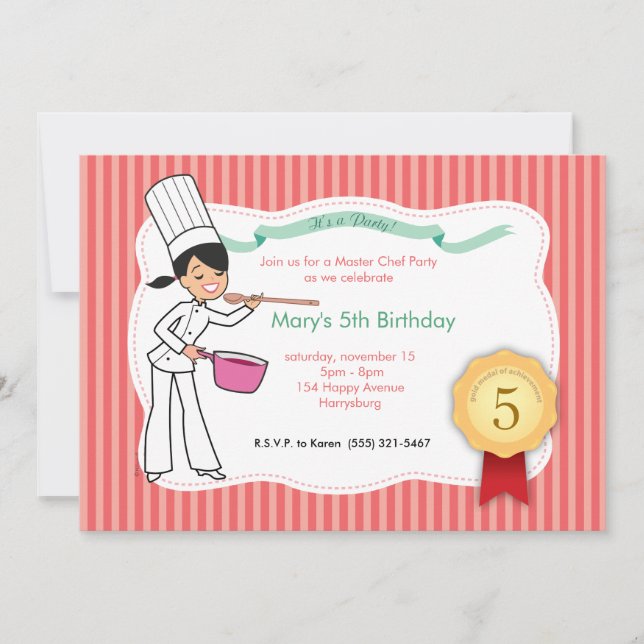 Invitation personnalisée pour les enfants avec un  (Devant)