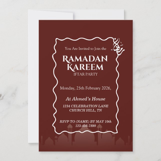 Invitation personnalisée pour l'Iftar de Ramadan K (Devant)
