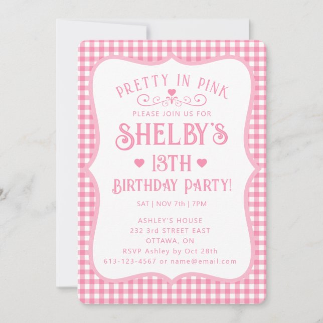 Invitation personnalisée pour un 13e anniversaire  (Devant)
