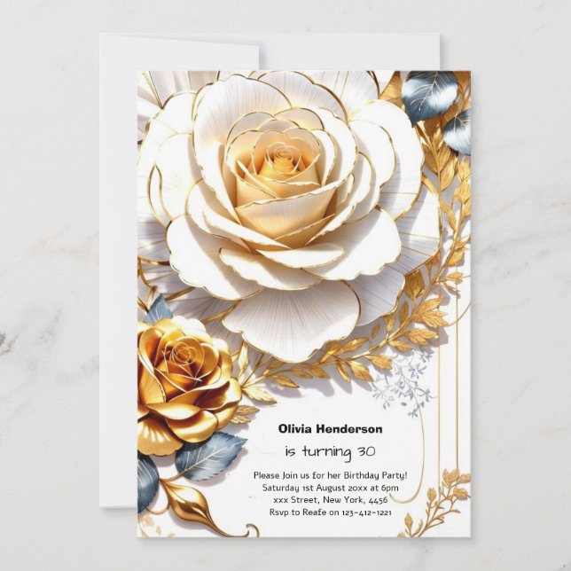 Invitation personnalisée pour un 30e anniversaire (Devant)