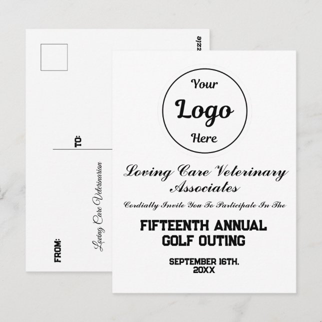 Invitation personnalisée pour un événement de golf (Devant / Derrière)