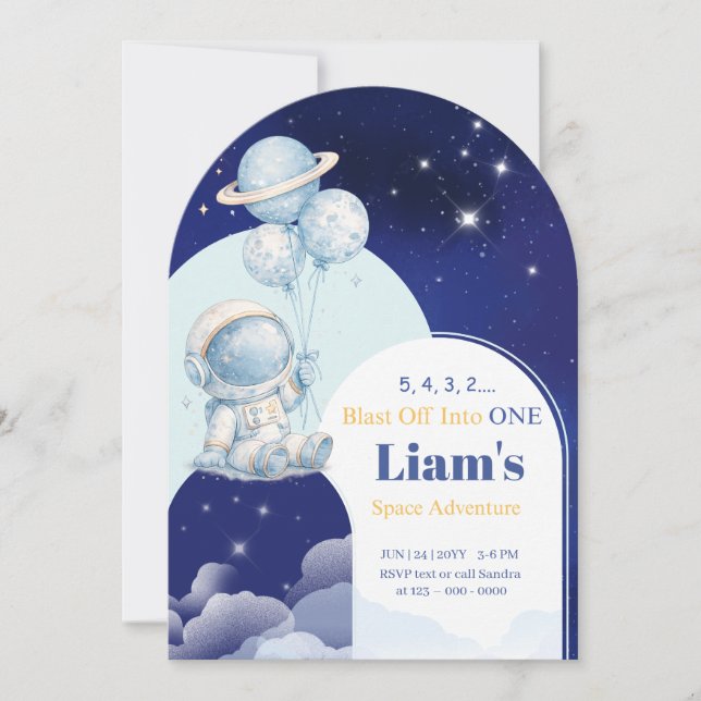 Invitation personnalisée pour un premier anniversa (Devant)