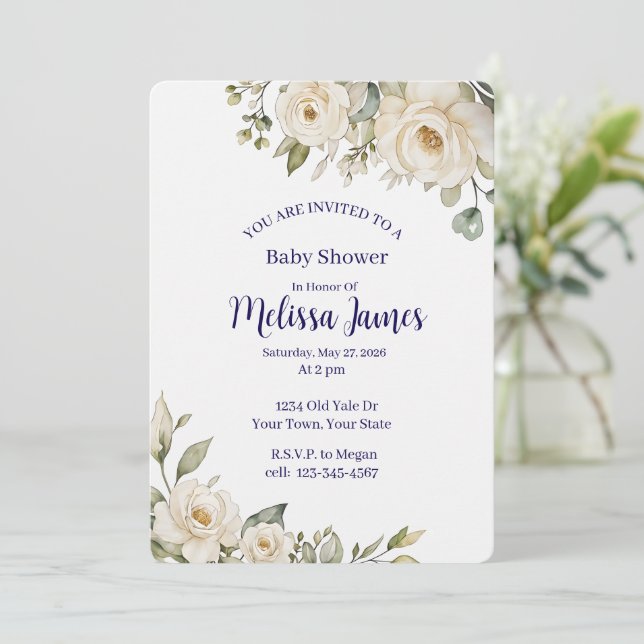 Invitation personnalisée pour une baby shower (Debout devant)