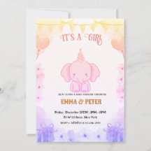 Invitation personnalisée pour une Baby Shower élép