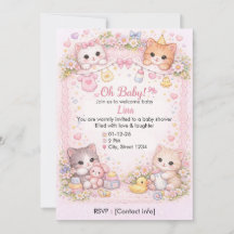 Invitation personnalisée pour une baby shower sur 
