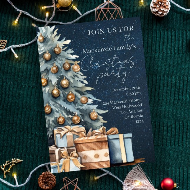 Invitation personnalisée pour une fête au thème d' (Christmas Tree Party Personalized Invitations by Ricaso. Hosting a holiday dinner? Invite in style)