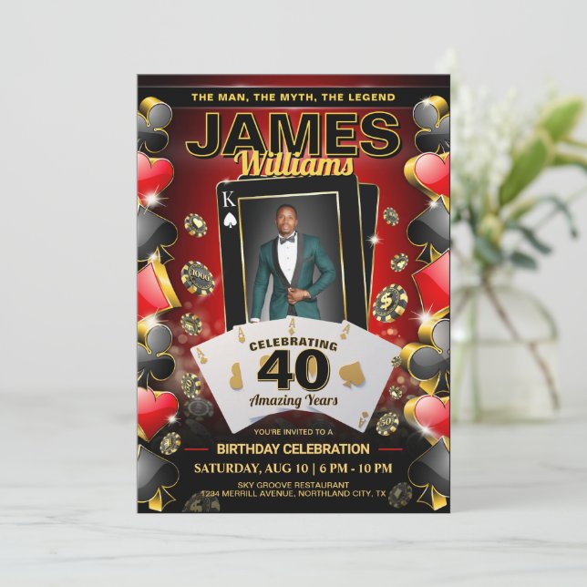 Invitation personnalisée pour une fête d'anniversa (Debout devant)