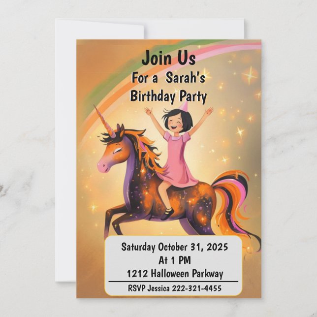 Invitation personnalisée pour une fête d'anniversa (Devant)