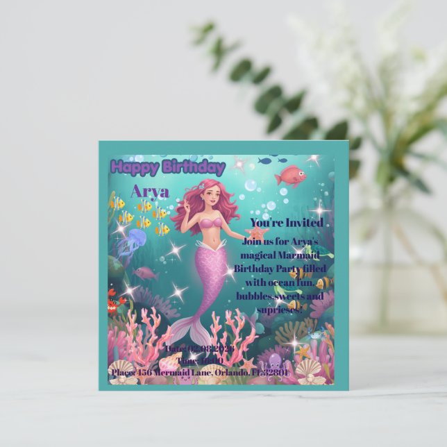Invitation personnalisée pour une fête d'anniversa (Debout devant)