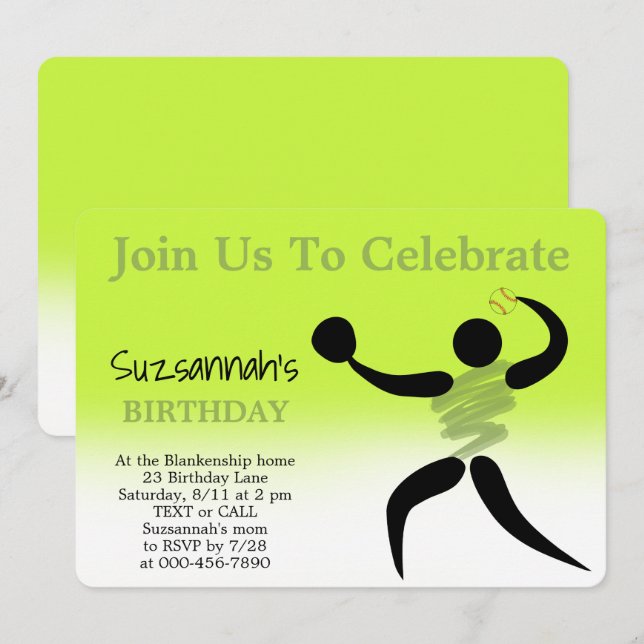 Invitation personnalisée pour une fête d'anniversa (Devant / Derrière)