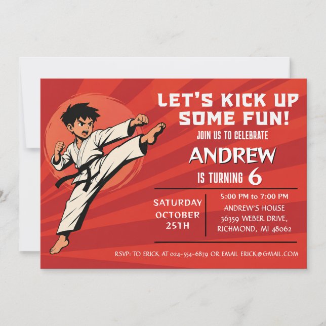Invitation personnalisée pour une fête d'anniversa (Devant)