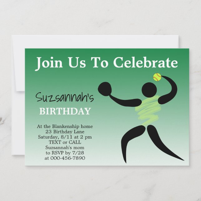 Invitation personnalisée pour une fête d'anniversa (Devant)