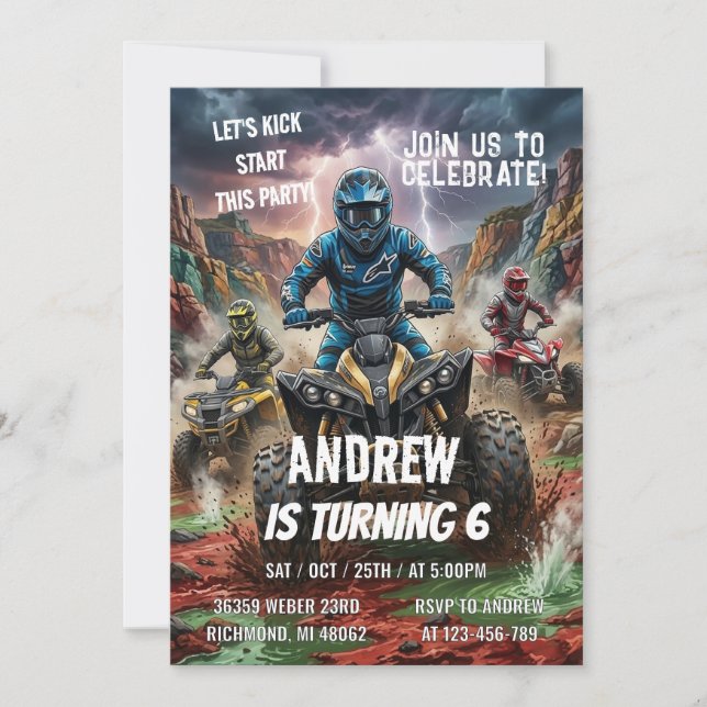 Invitation personnalisée pour une fête d'anniversa (Devant)