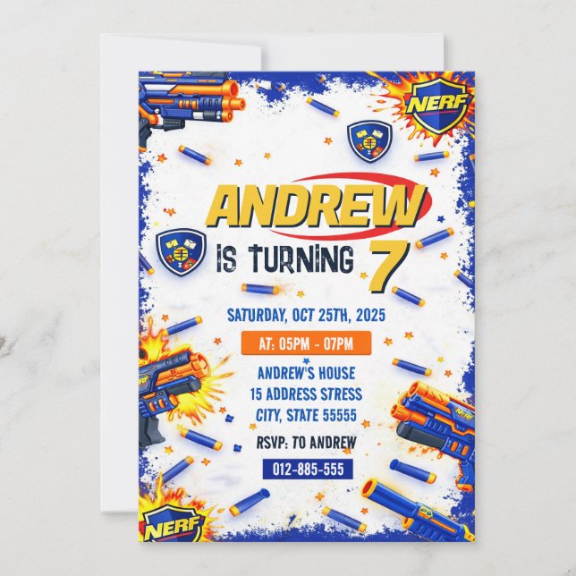 Invitation personnalisée pour une fête d'anniversa (Devant)