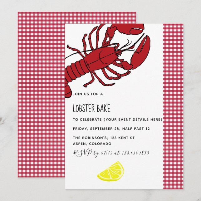 Invitation personnalisée pour une fête de cuisson  (Devant / Derrière)