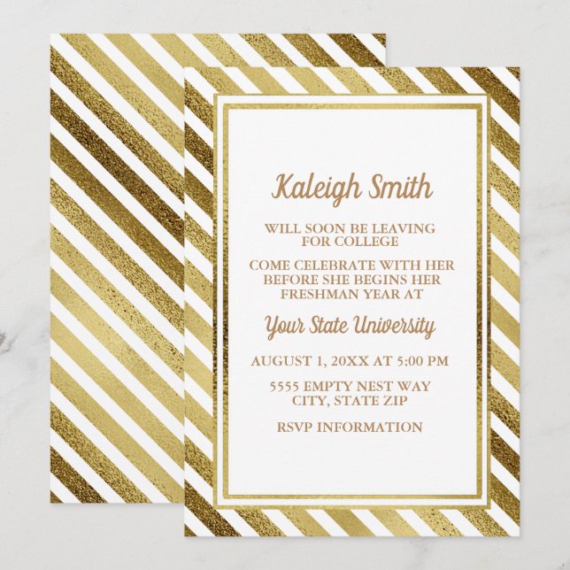 Invitation personnalisée pour une fête de départ d (Devant / Derrière)