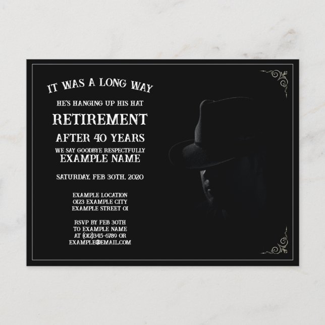 Invitation personnalisée pour une fête de retraite (Devant)