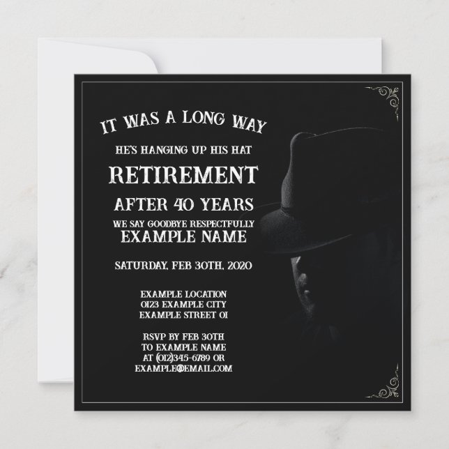 Invitation personnalisée pour une fête de retraite (Devant)