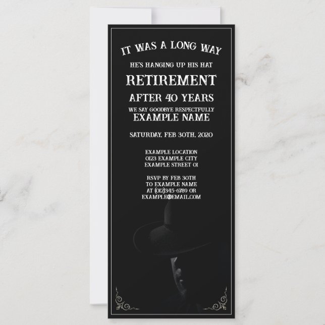 Invitation personnalisée pour une fête de retraite (Devant)