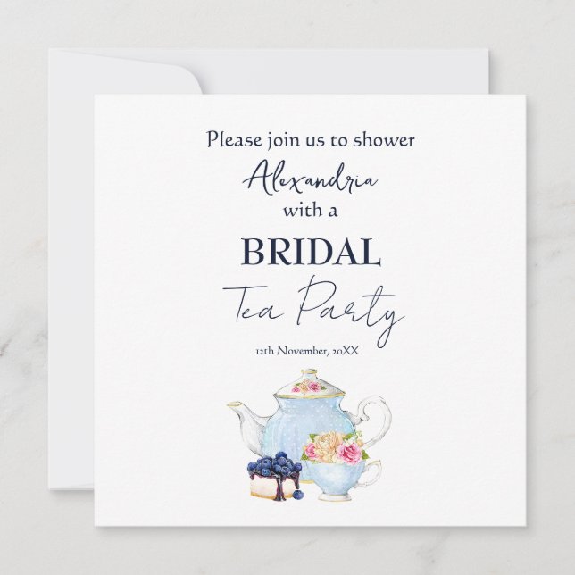 Invitation personnalisée pour une fête de thé de m (Devant)