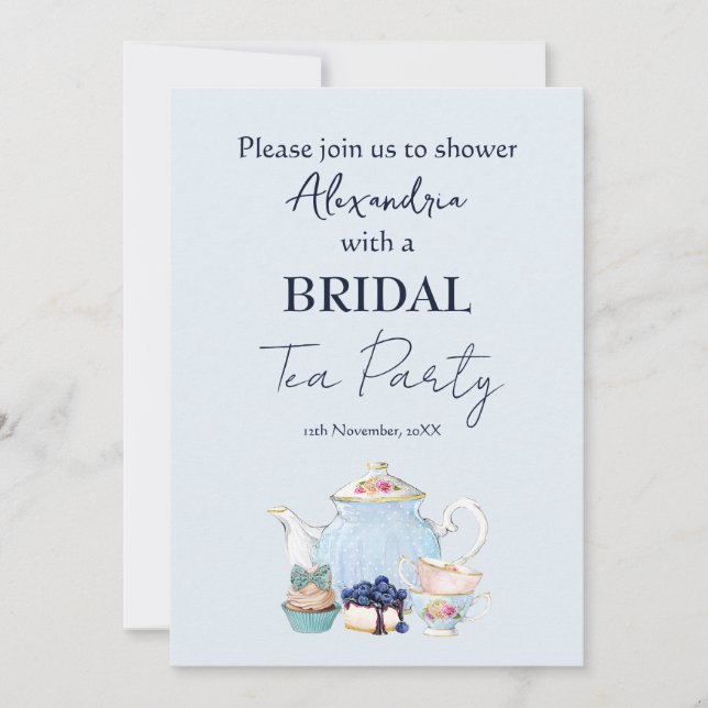 Invitation personnalisée pour une fête de thé de m (Devant)
