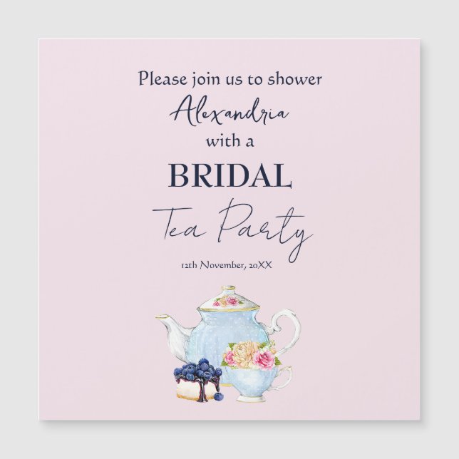 Invitation personnalisée pour une fête de thé de m (Devant)