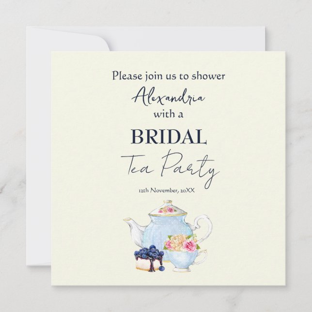 Invitation personnalisée pour une fête de thé pour (Devant)