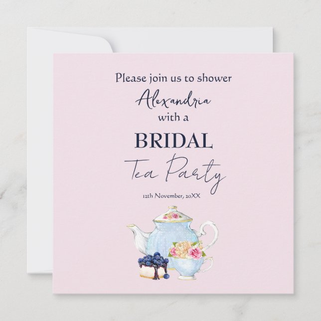 Invitation personnalisée pour une fête de thé pour (Devant)