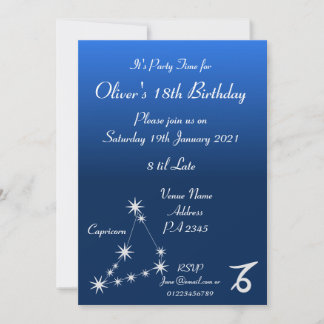 Invitation personnalisée pour une fête du zodiaque