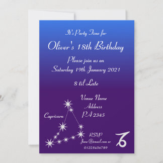 Invitation personnalisée pour une fête du zodiaque