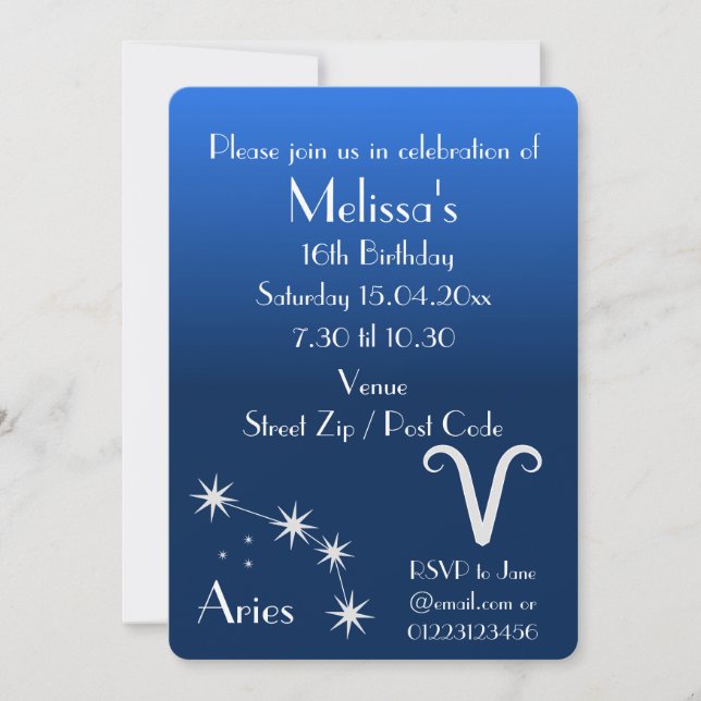 Invitation personnalisée pour une fête sur le thèm (Devant)