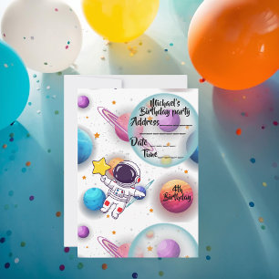 Invitation personnalisée pour une fête sur les ast