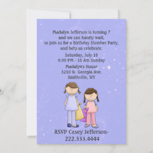 Invitation personnalisée pour une soirée pyjama d'