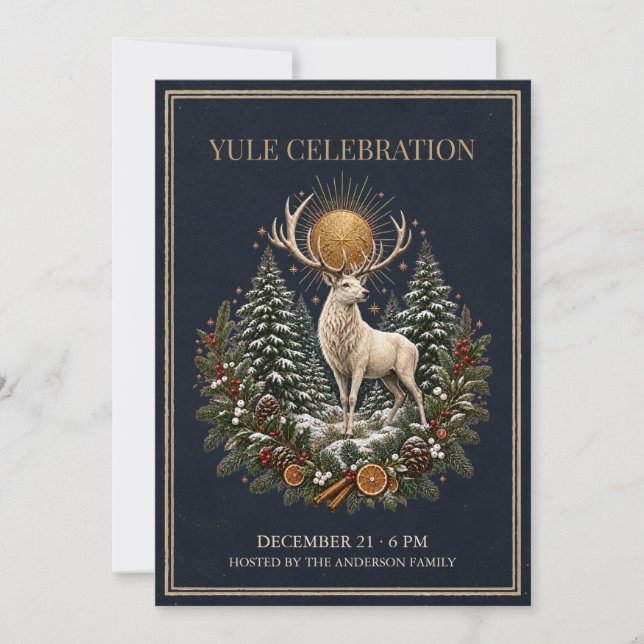 Invitation personnalisée pour Yule Solstice d'Hive (Devant)