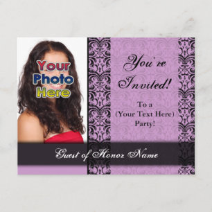 Invitation personnalisée Purple Joty Party