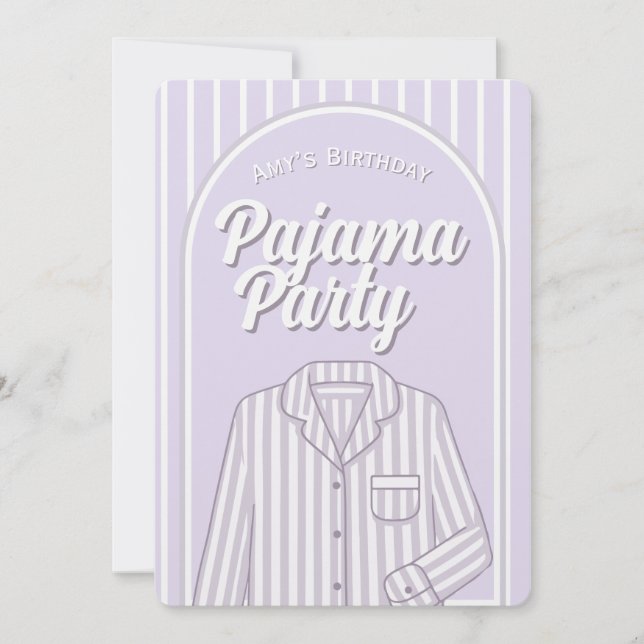 Invitation personnalisée - Pyjama Party pour fille (Devant)