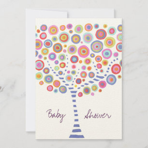 Invitation personnalisée rétro de l'arbre baby sho