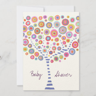 Invitation personnalisée rétro de l'arbre baby sho